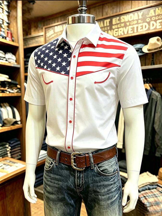 Men's vintage American 250th anniversary Western shirt