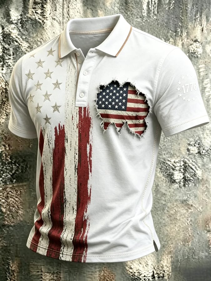 Men's 250th Anniversary Printed Casual Polo Shirt