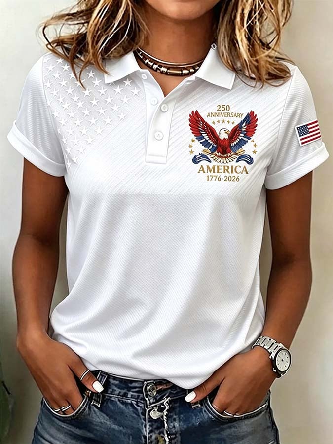 Women'S Independence Day Print Short-Sleeve Top
