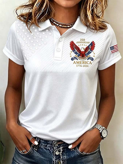 Women'S Independence Day Print Short-Sleeve Top