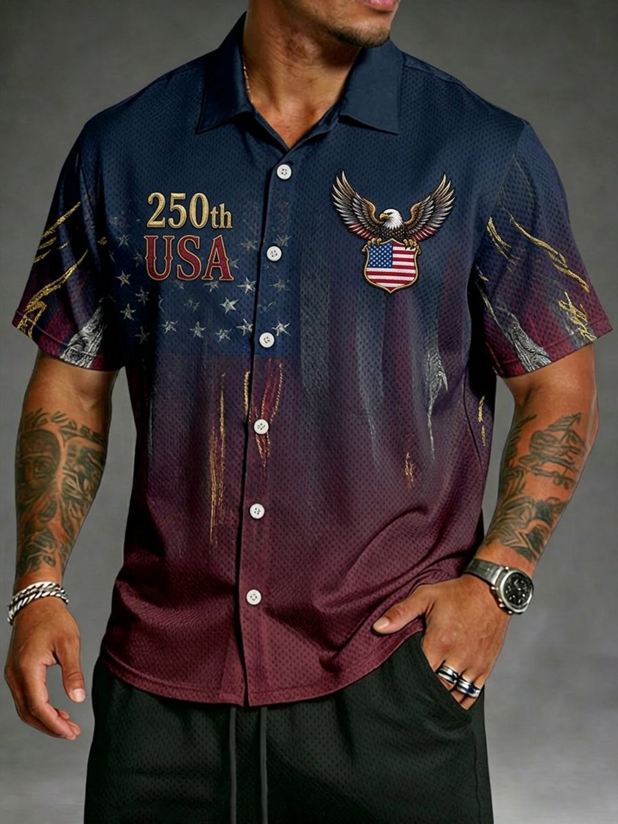 Men's U.S. 250th Anniversary Waffle-Knit Short-Sleeve Shirt
