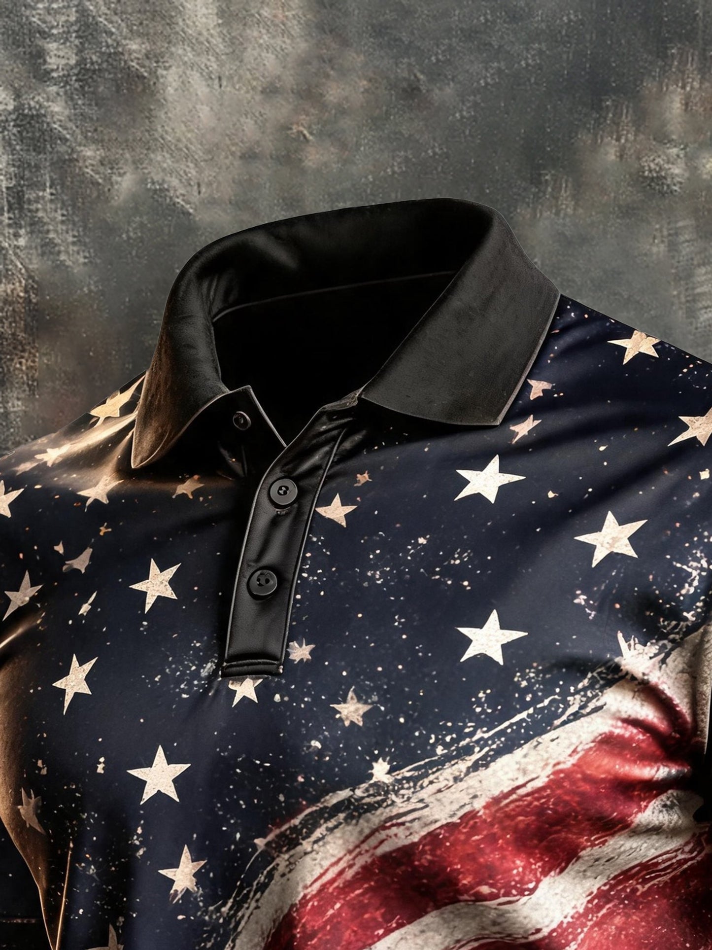 Men's Retro "Patriot" Color-Block Short-Sleeve Polo Shirt
