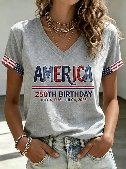 Women's America 250 1776-2026 Freedom  Faith Print T-shirt
