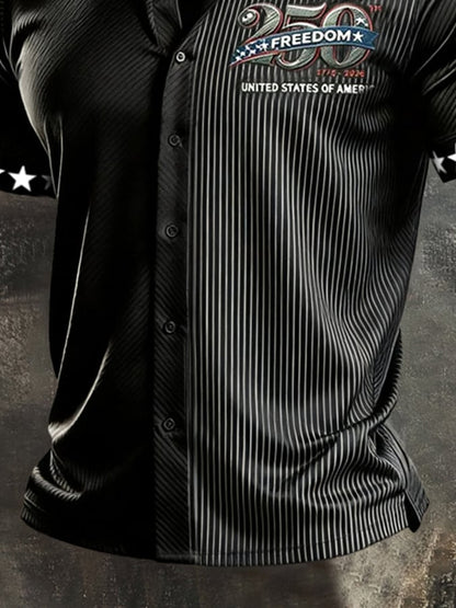 Men's Retro Independence Day Patriot Short-Sleeve Shirt
