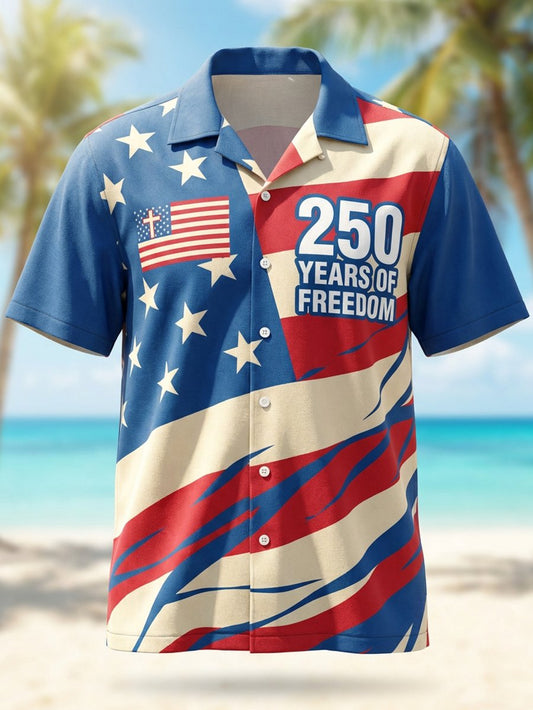 Men's Vacation U.S. 250th Anniversary Linen Short-Sleeve Shirt