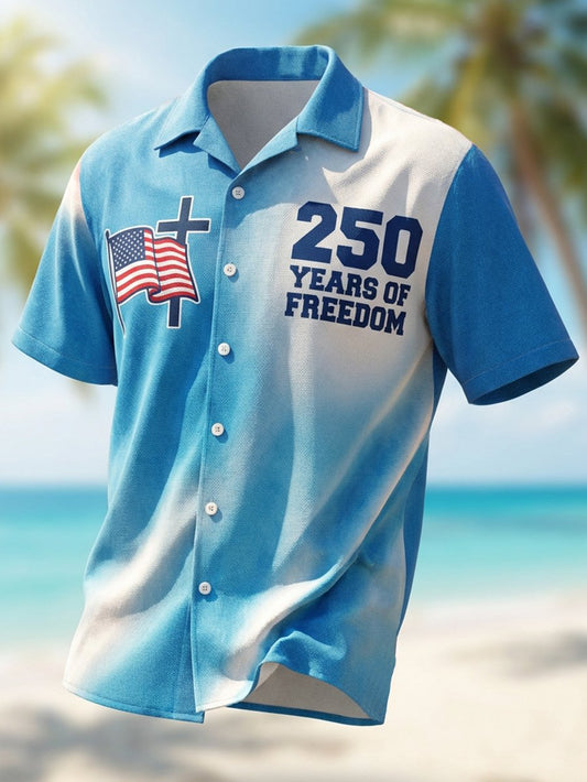 Men's Vacation U.S. 250th Anniversary Linen Short-Sleeve Shirt