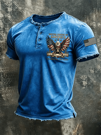 Men's USA 1776-2026 Independence Day Printed Casual T-shirt
