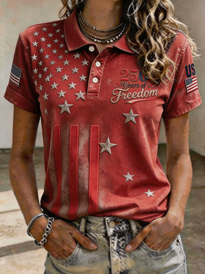 Women'S Independence Day Print Short-Sleeve Top