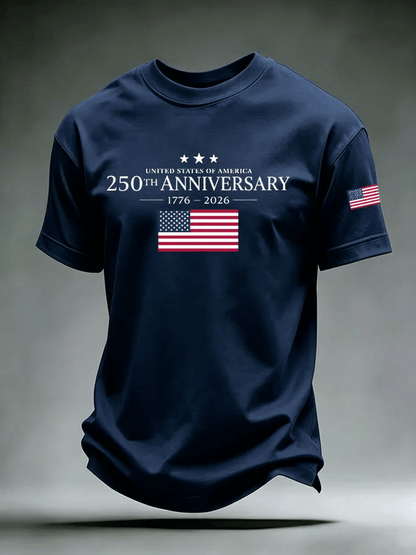 Men's USA 1776-2026 Freedom Printed Casual T-shirt