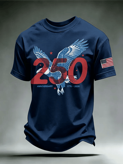 Men's USA 1776-2026 Freedom Printed Casual T-shirt