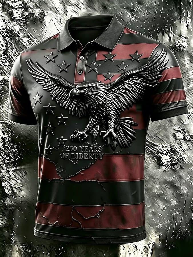 Men's 250th Independence Day Commemorative "Land Of The Free" Printed Top