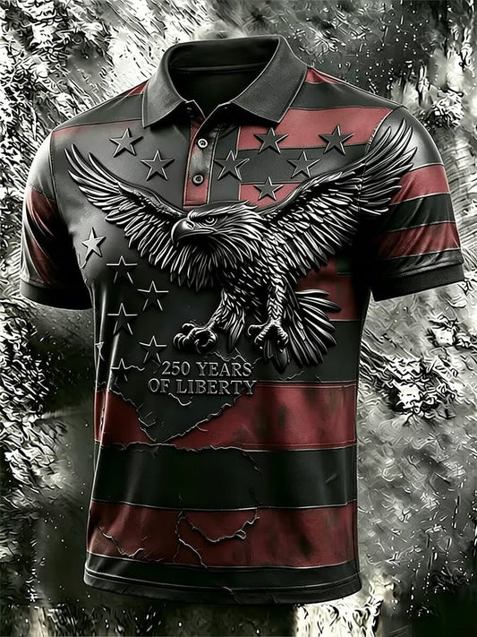 Men's 250th Independence Day Commemorative "Land Of The Free" Printed Top