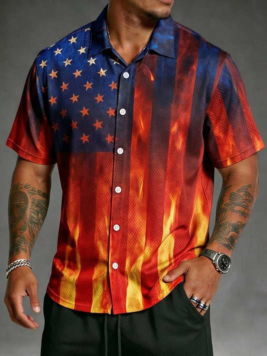 Men's U.S. 250th Anniversary Waffle-Knit Short-Sleeve Shirt