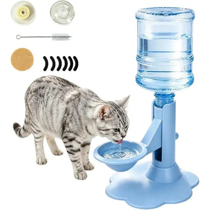 Gravity-Fed Pet Water Dispenser – Adjustable No-Electric Cat & Small Dog Water Bowl