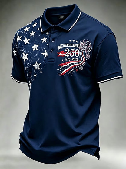 Men's 250th Independence Day Commemorative "Land Of The Free" Printed Top