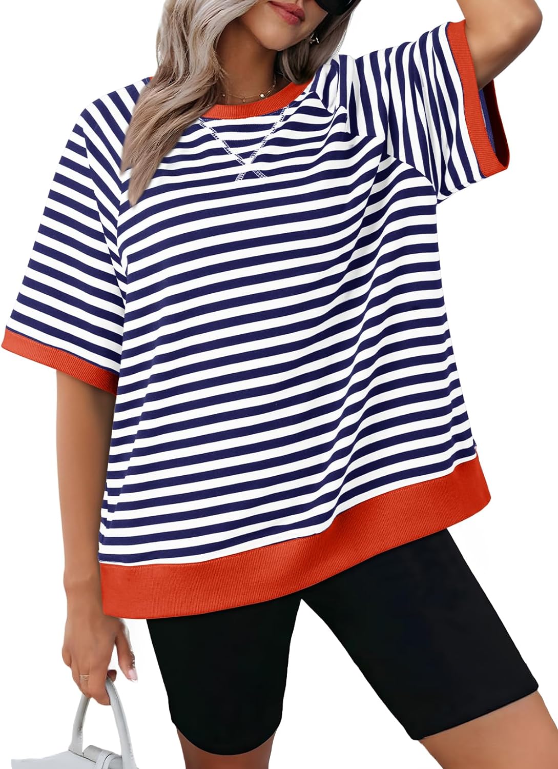 Women's Oversized Striped T Shirts