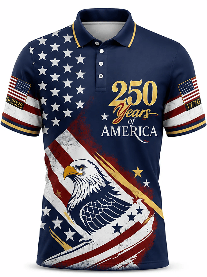 Patriotic Eagle 1776-2026 - USA 250th Anniversary Polo Shirt