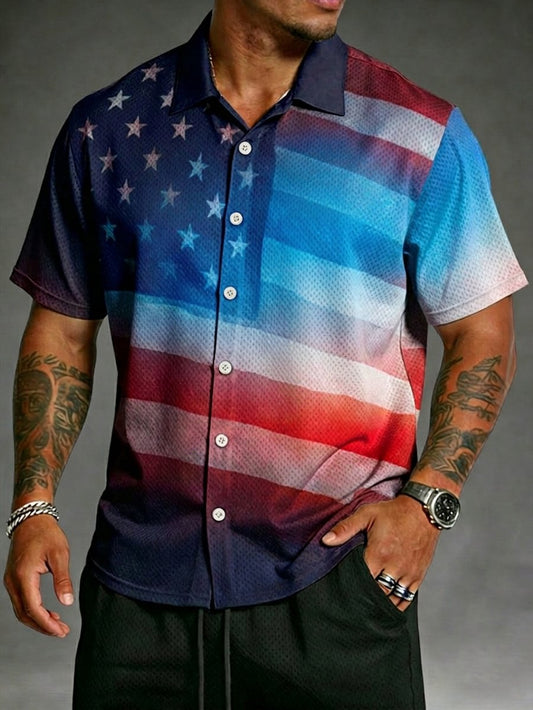 Men's U.S. 250th Anniversary Waffle-Knit Short-Sleeve Shirt