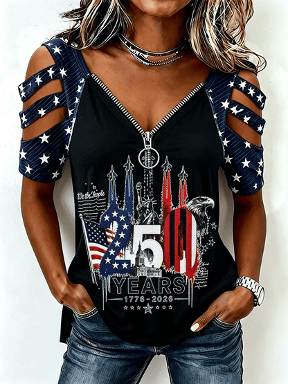 Women's Casual Printed Off-Shoulder Top