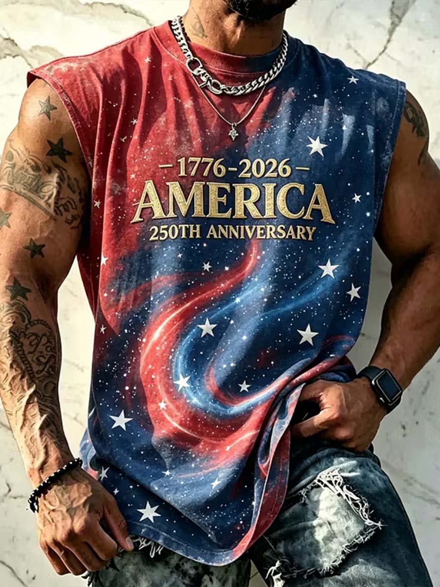 Men's 250th Anniversary Print Crew Neck Vest