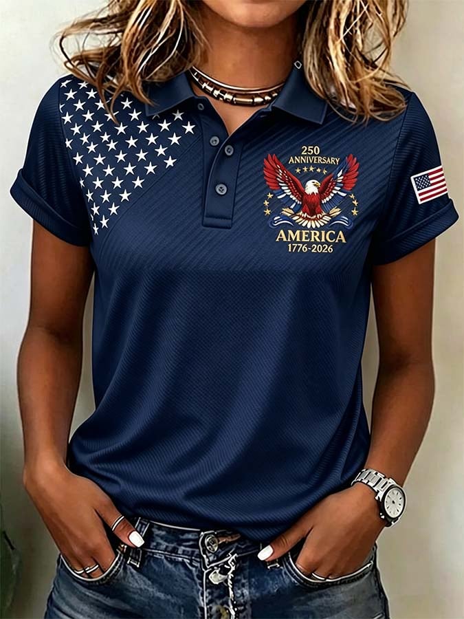 Women'S Independence Day Print Short-Sleeve Top