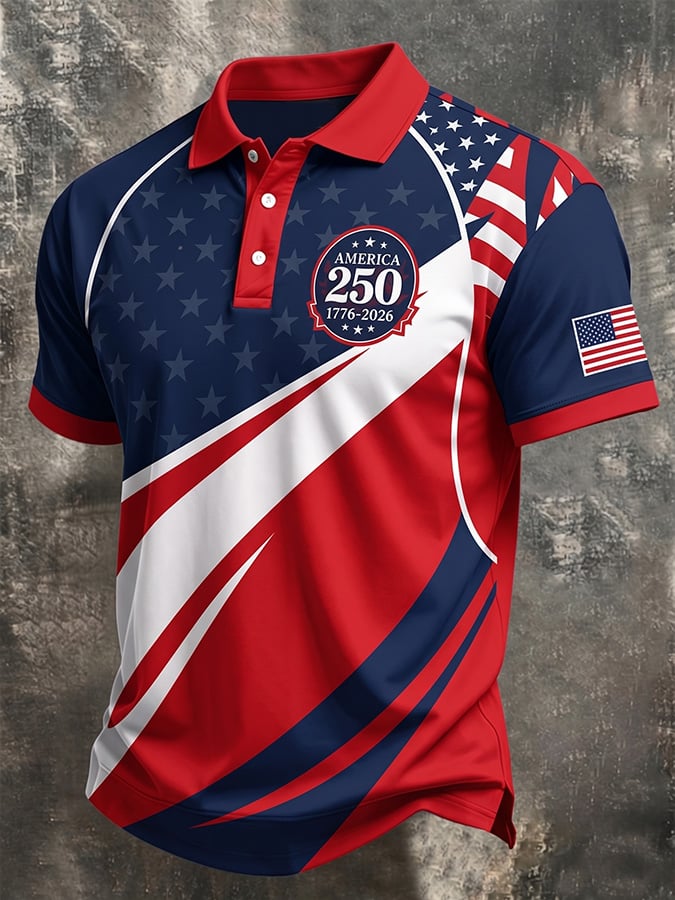 Men's U.S. 250th Anniversary Commemorative Printed Polo Shirt