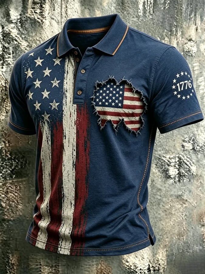 Men's 250th Anniversary Printed Casual Polo Shirt