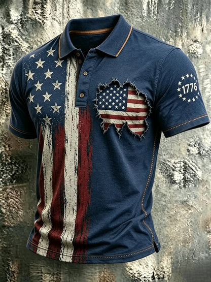 Men's 250th Anniversary Printed Casual Polo Shirt