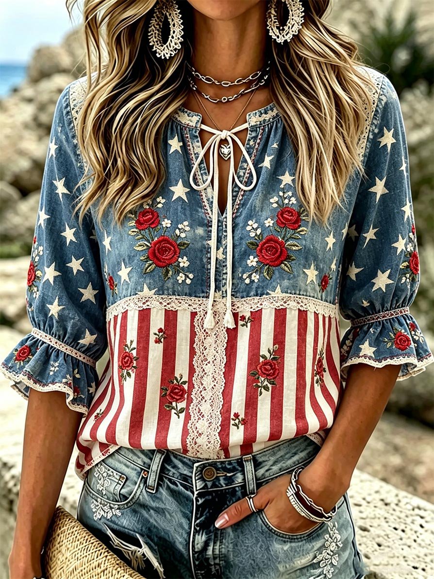 Women's U.S. 250th Anniversary Art Print Top
