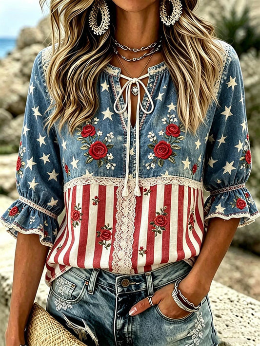 Women's U.S. 250th Anniversary Art Print Top