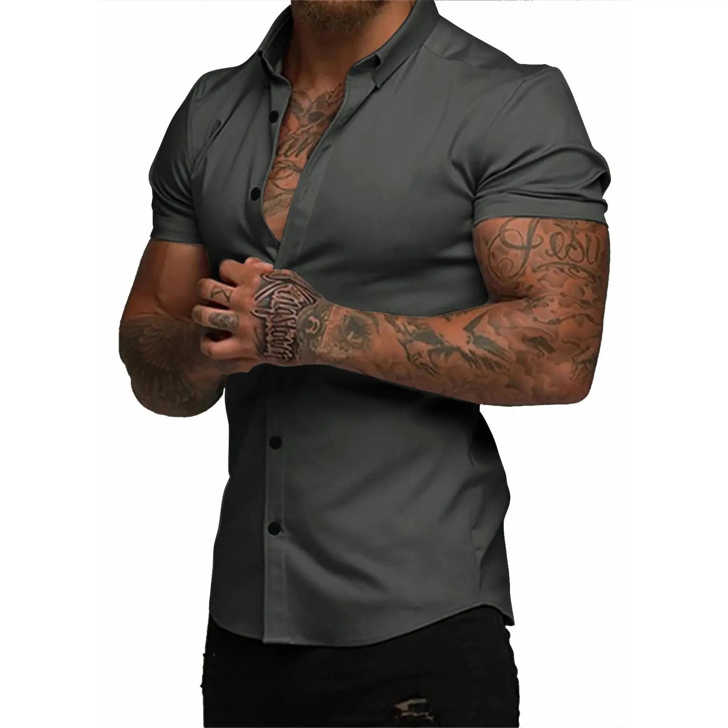 Men's Wrinkle-Free Muscle Fit Dress Shirts