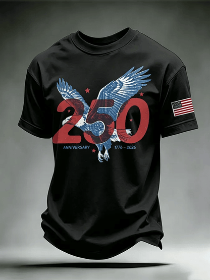 Men's USA 1776-2026 Freedom Printed Casual T-shirt