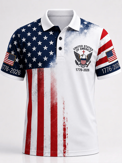 Patriotic Eagle 1776-2026 - USA 250th Anniversary Polo Shirt