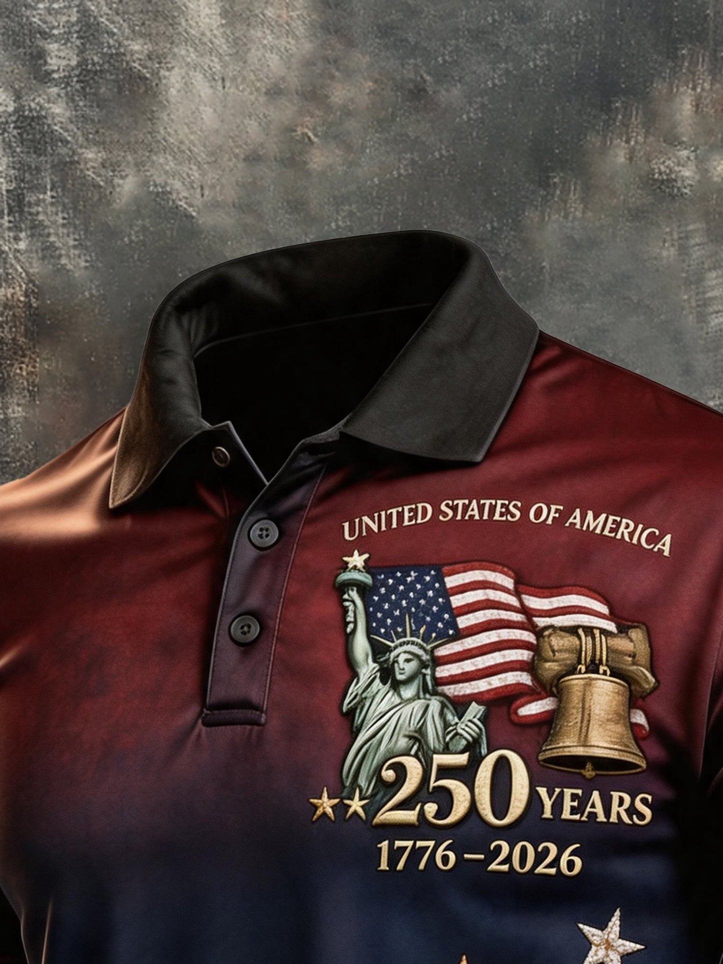 Men's Retro "Patriot" Color-Block Short-Sleeve Polo Shirt