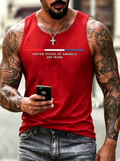 Men's United States 250TH Anniversary Print Casual Tank Top