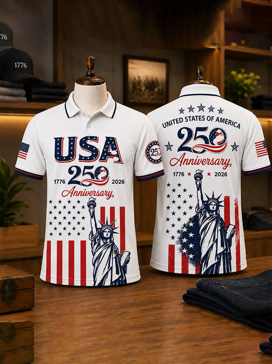 Patriotic Eagle 1776-2026 - USA 250th Anniversary Polo Shirt