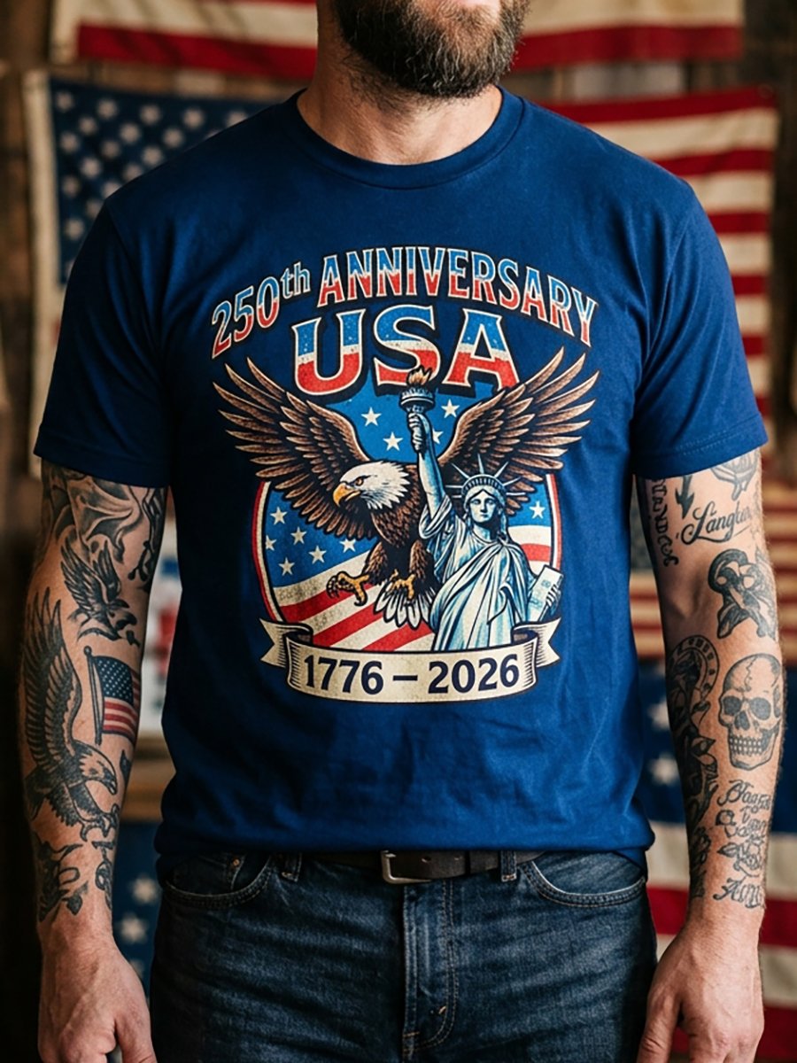 Men's American Anniversary Short-Sleeve Crew Neck T-Shirt