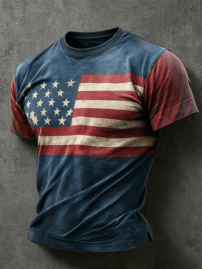 Men's  Independence Day We The People 1776-2026 Printed Casual T-Shirt