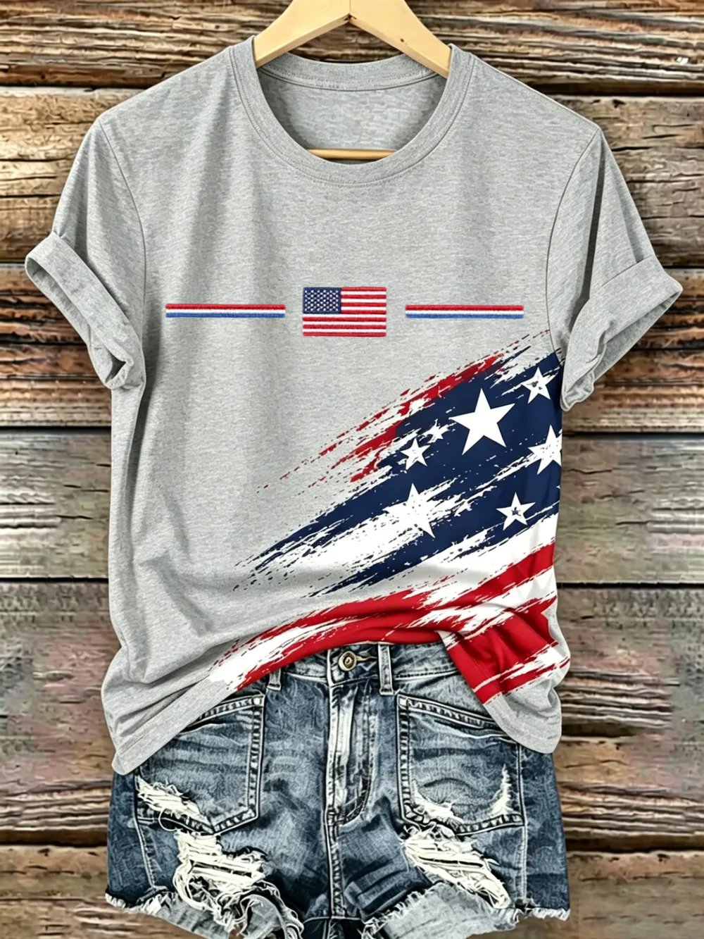Women's America 250 1776-2026 Freedom Print V Neck T-shirt