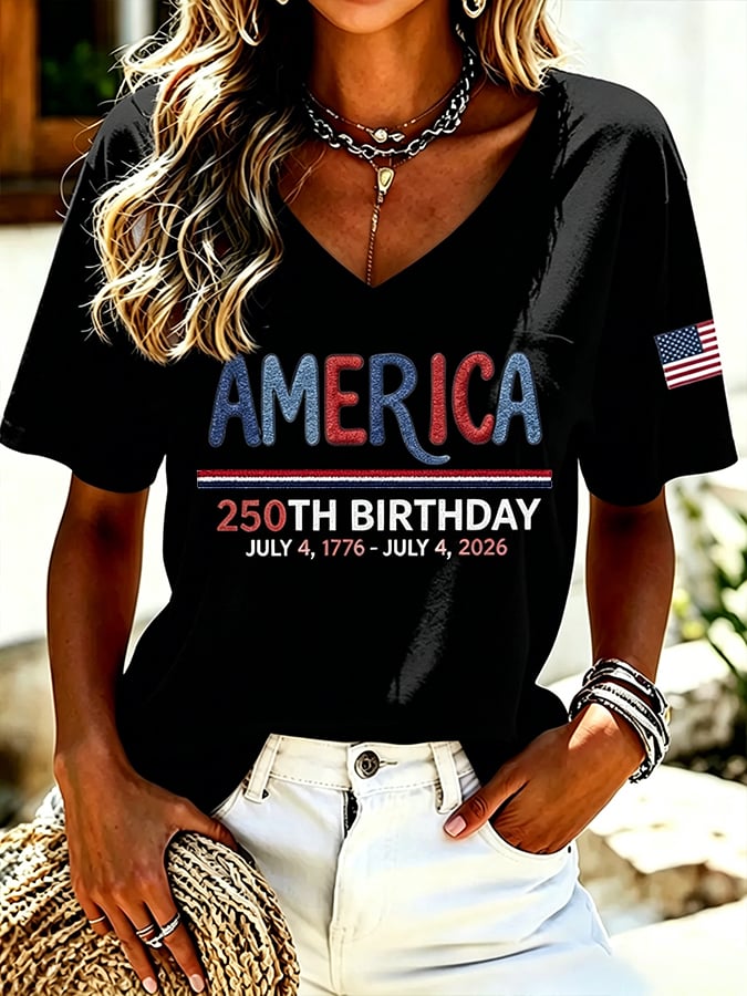 Women's America 250 1776-2026 Freedom  Faith Print T-shirt
