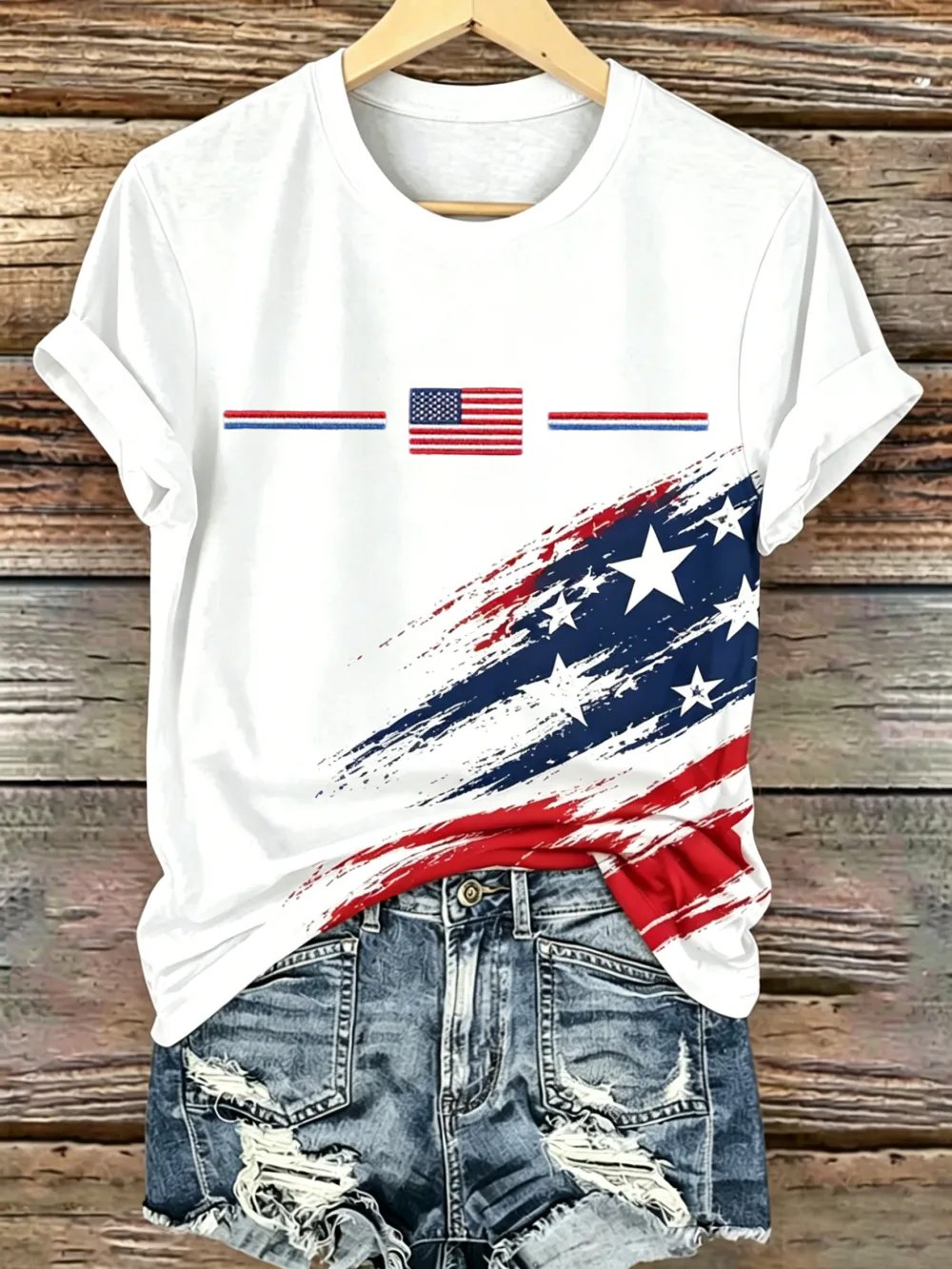 Women's America 250 1776-2026 Freedom Print V Neck T-shirt
