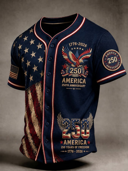 Men's Vintage-Style USA 250th Anniversary Graphic Top