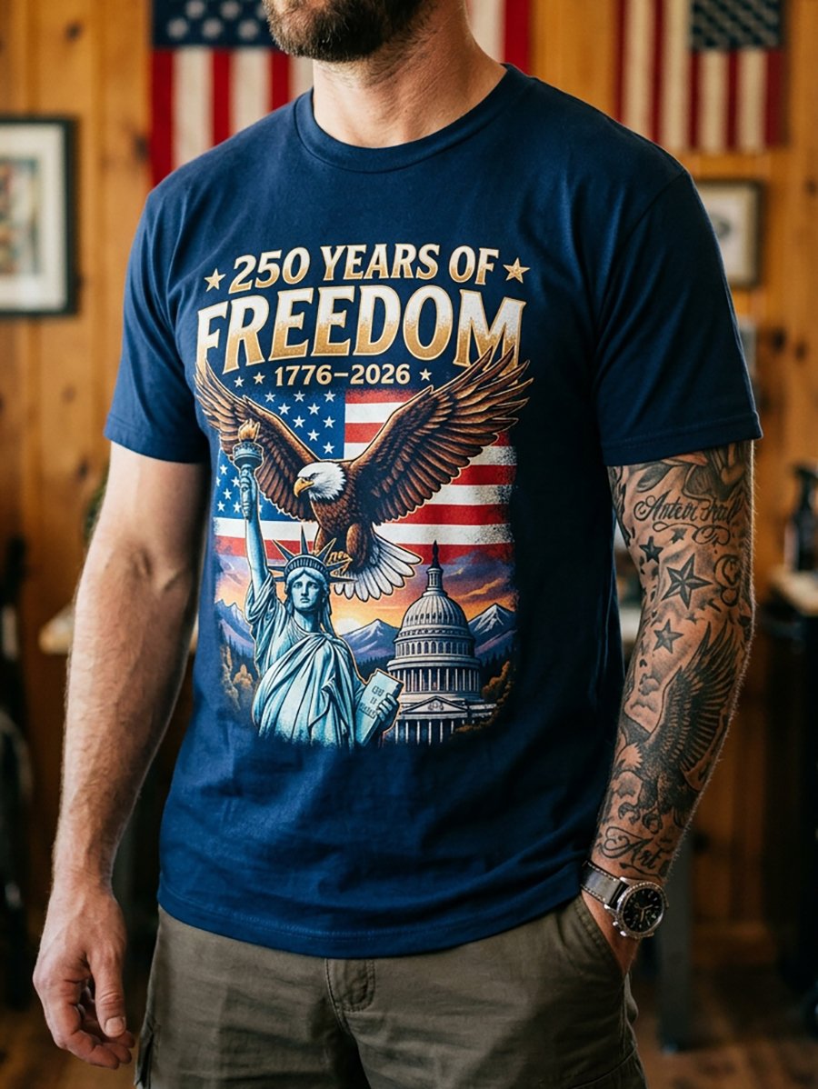 Men's American Anniversary Short-Sleeve Crew Neck T-Shirt