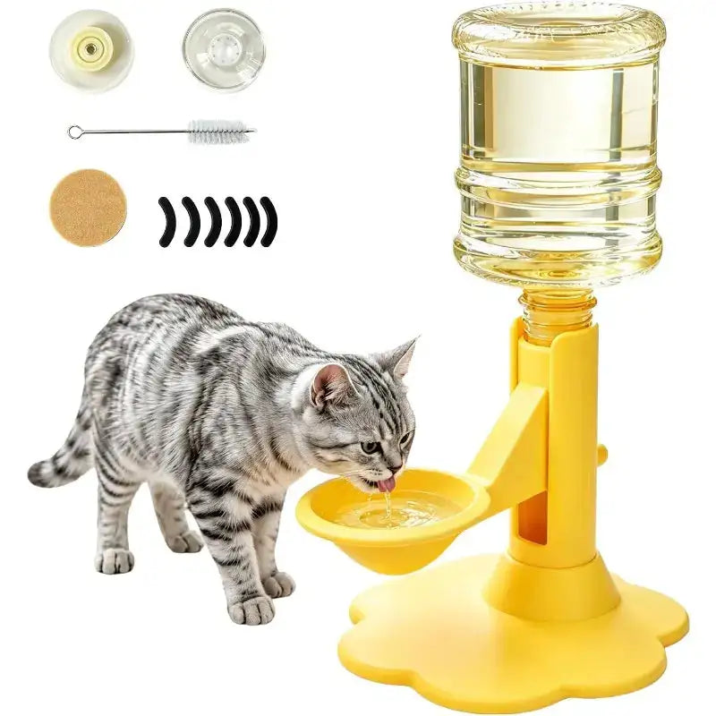 Gravity-Fed Pet Water Dispenser – Adjustable No-Electric Cat & Small Dog Water Bowl