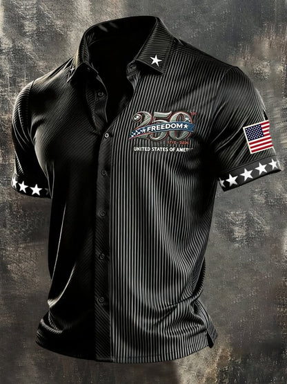 Men's Retro Independence Day Patriot Short-Sleeve Shirt