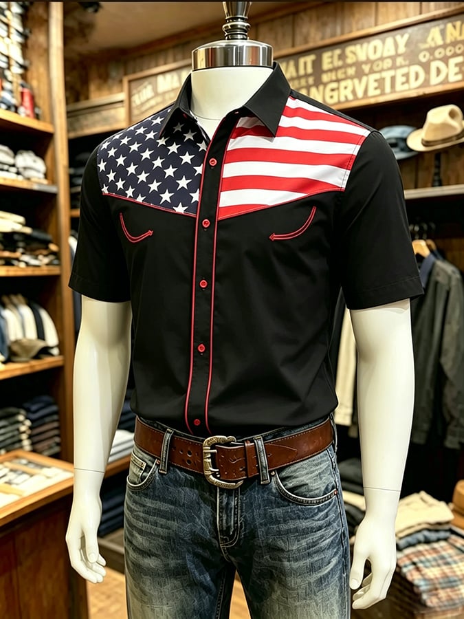 Men's vintage American 250th anniversary Western shirt