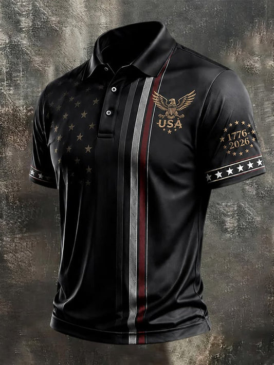 Men's Casual U.S. 250th Anniversary Print Polo Shirt