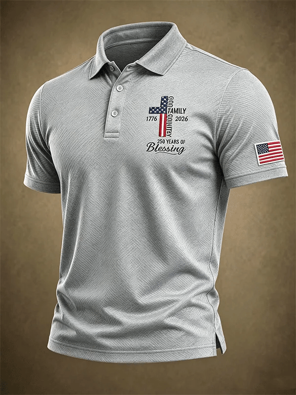 Men's USA 1776-2026 Freedom Printed Polo Shirt