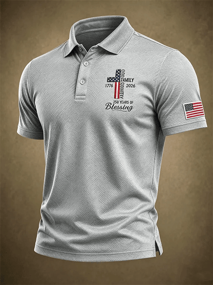 Men's USA 1776-2026 Freedom Printed Polo Shirt