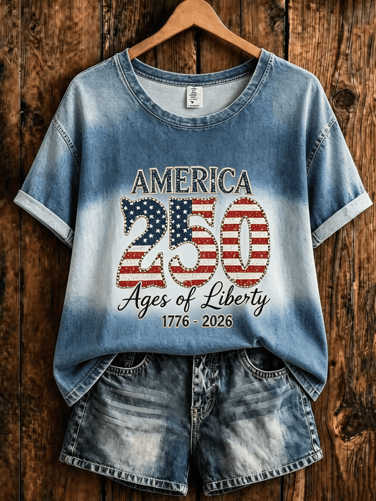 Women's USA 250th Anniversary Printed T-shirt